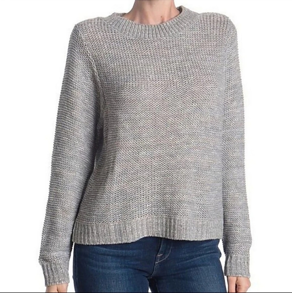 SUSINA Chunky Knit Crewneck Pullover Grey Sweater Womens Small S